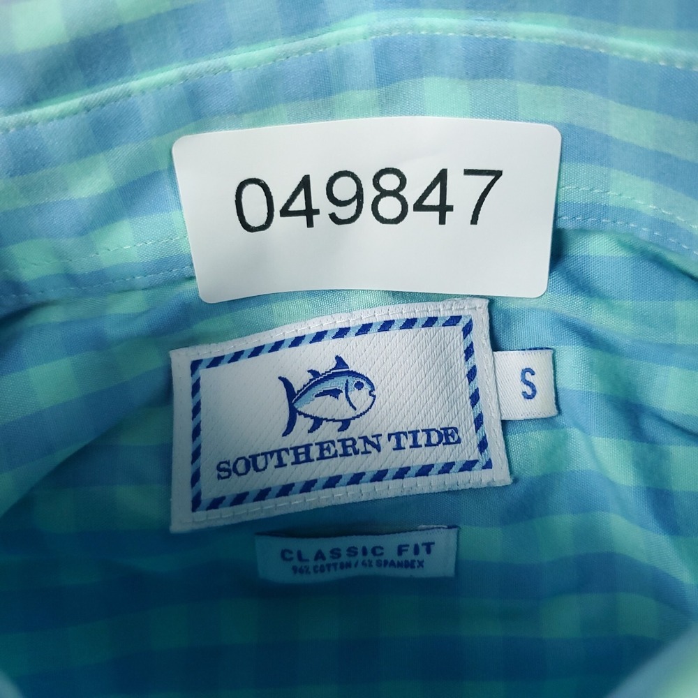 Southern Tide Shirt Mens Size Small Blue Check Button Up Long Sleeve - Picture 6 of 6
